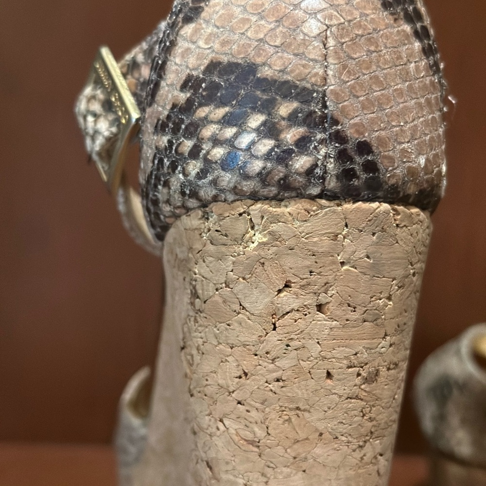 Jimmy Choo Python T-Strap Wedge Sandals - image 6